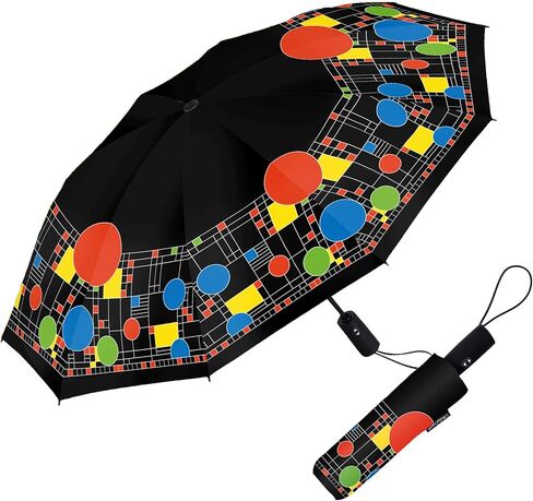 مظلة سفر قابلة للطي من RainCaper Frank Lloyd Wright مقاومة للرياح ومفتوحة تلقائيًا مقاس 43 بوصة مع أكمام متطابقة in Kuwait