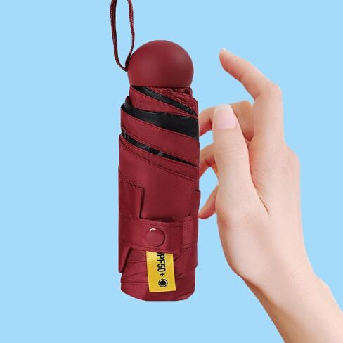 Five Fold Umbrella with Hard Shell Case Compact Travel Size UPF 50+ Manual Folding Rain Sun Umbrella Lightweight for Bag in Saudi Arabia