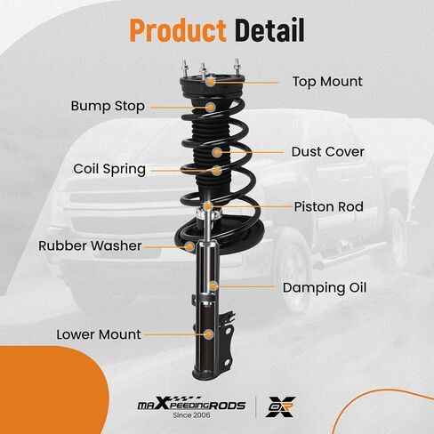 maXpeedingrods 172310 172309 Rear Strut for Toyota Camry 2007-2011 Avalon 2006-2012 Lexus ES350 2007-2012, 2Pc Complete Shock Absorber Strut w/Coil Spring Assembly in Saudi Arabia