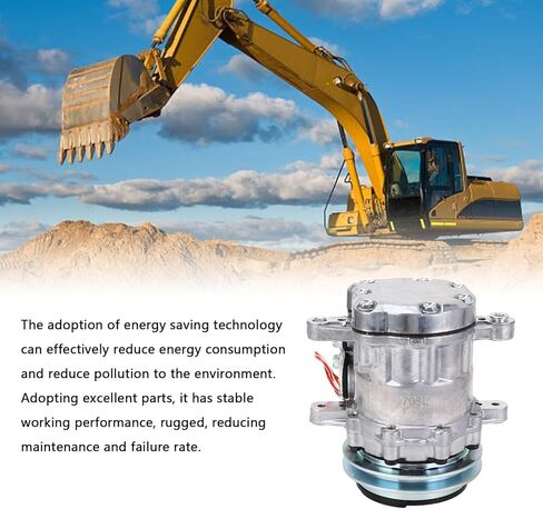 Oumefar High Performance AC Compressor, Replacement for Komatsu PC56-7, Alloy Steel Construction, Efficient Cooling for Excavator Cabin in Saudi Arabia