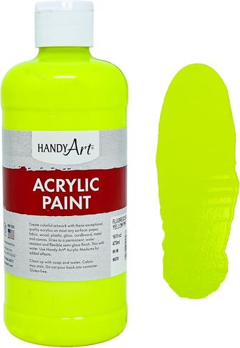 Handy Art Student Acrylic Paint 16 ounce, Fluorescent Yellow in Saudi Arabia