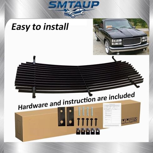 1994-1999 جي إم سي سييرا C/K بيك اب/سوبربان/يوكون حشوات أمامية من الكروم الخام - الشواية العلوية الرئيسية لـ 95 96 97 98 - الصدأ - مقاومة وعالية اللمعان in Kuwait