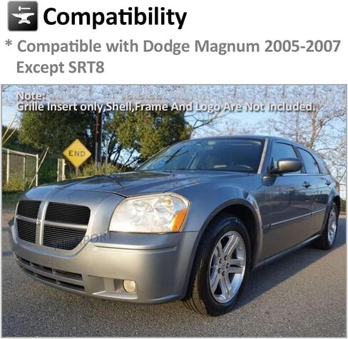 Front Black Grille Fits 2005-2007 Dodge Magnum Except SRT8 Black Billet Grille Grill Insert Combo in Saudi Arabia