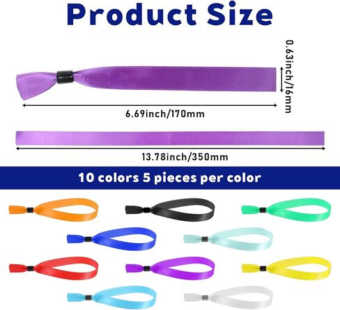 50 Pcs Cloth Event Wristband Disposable Fabric Bracelets Party Entrance Identification Wrist Strap for Concert Club Admission Summer Camp Festival VIP Drink Ticket ID in Saudi Arabia