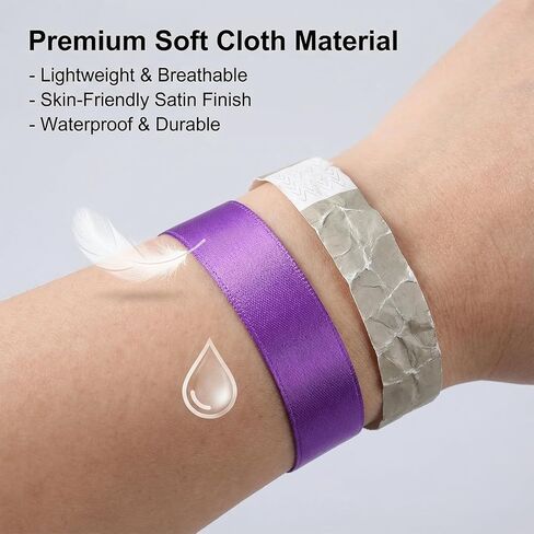 50 Pcs Cloth Event Wristband Disposable Fabric Bracelets Party Entrance Identification Wrist Strap for Concert Club Admission Summer Camp Festival VIP Drink Ticket ID in Saudi Arabia