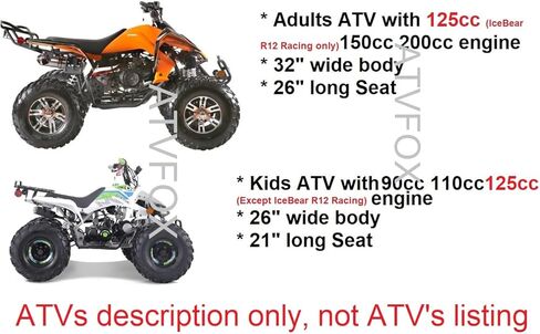 مقعد طويل 21 بوصة لسيارة ATV Taotao 125G Cheetah وCoolster Coolster 3125C 3125CX (لون أسود) in Kuwait