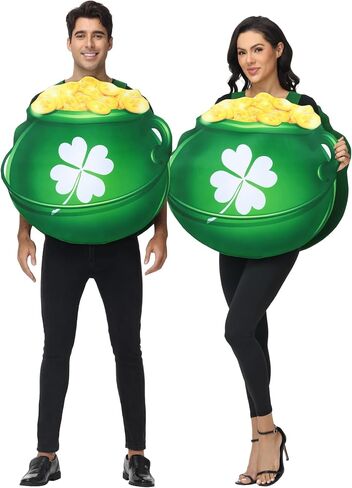 زي سيزونز للبالغين من الذهب، فستان عيد القديس باتريك الجديد، زي Leprechaun Lucky Clover باللون الأخضر، مقاس واحد in Saudi Arabia