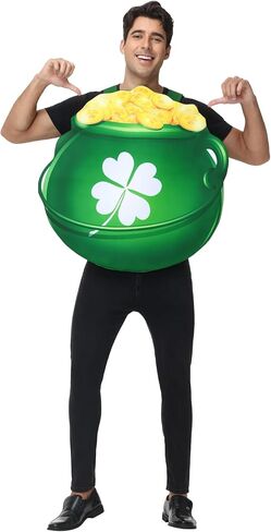 زي سيزونز للبالغين من الذهب، فستان عيد القديس باتريك الجديد، زي Leprechaun Lucky Clover باللون الأخضر، مقاس واحد in Saudi Arabia