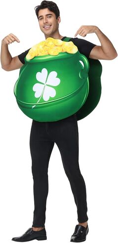 زي سيزونز للبالغين من الذهب، فستان عيد القديس باتريك الجديد، زي Leprechaun Lucky Clover باللون الأخضر، مقاس واحد in Saudi Arabia