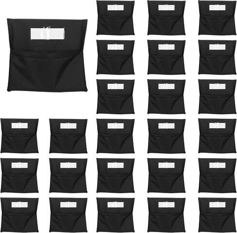 Chair Pockets for Classroom, 20 x 17 Inch Extra Large Seat Sacks with Name Tags, Heavy-Duty Oxford Fabric Chair Organizers for School, Home, Office – Black (24 PCS) in Saudi Arabia