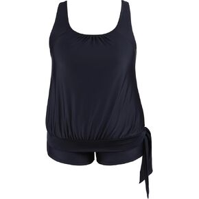 ANFILIA ملابس سباحة تانكيني مقاس كبير مكونة من قطعتين للنساء بلوزة تانكيني مقاس كبير مع شورت سباحة وجيوب in Kuwait