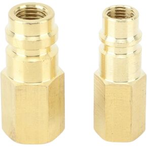 R134A Air Conditioner Connector Brass Refrigerant Adapter Fast Connect Disconnect for Car AC System Repair 1/4 SAE Interface 2 Pack in Kuwait