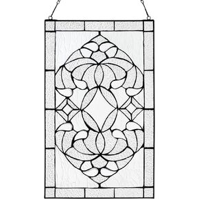 RIVER OF GOODS لوحة نافذة زجاجية مشطوفة بنقشة الزهور مقاس 20 بوصة ارتفاعًا in Kuwait