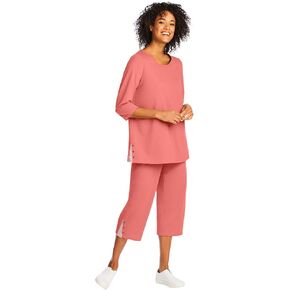 Woman Within Plus Size 2-Piece Striped French Terry Set in Kuwait