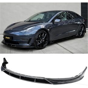 مصد الشفة الأمامي لـ 2017-2023 طراز تسلا 3، طقم هيكل الذقن الأمامي بتصميم أداء الشفة الأمامية باللون الأسود اللامع in Kuwait