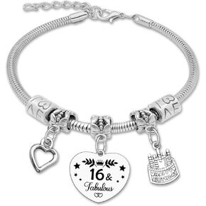 DlaeKua 13th 16th 21st 30th Birthday Gift Bracelet for Women 13 16 21 30 Year Old Birthday Bracelet Valentine Gifts Stainless Steel in Kuwait