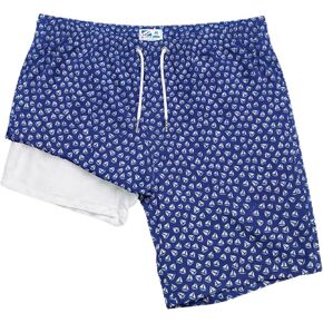 سروال سباحة طويل للرجال من BERMIES مع بطانة ضغط - درزة داخلية 15.24 سم، سريع الجفاف، تمدد في 4 اتجاهات، عامل حماية من الأشعة فوق البنفسجية 50+، قماش صديق للبيئة in Kuwait