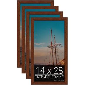 إطار صورة من Wallthatspeak مقاس 14x28 مصنوع من خشب الجوز الداكن والصنوبر الريفي لملصقات الألغاز والصور أو الأعمال الفنية (4 عبوات) in Kuwait