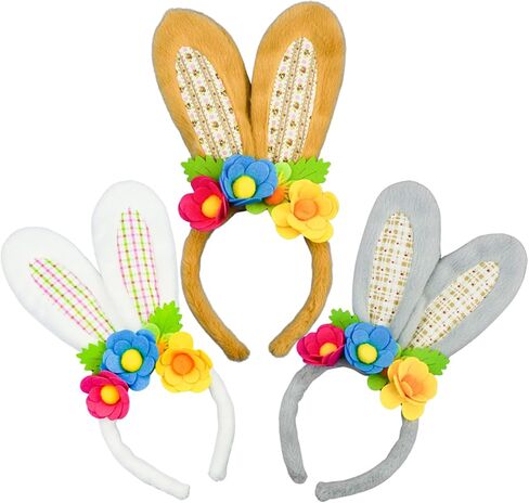 DearSun 3 Pcs Easter Bunny Ears Headband for Kids Adult, Cosplay Costume Accessories Rabbit Ear Hair Band in Saudi Arabia
