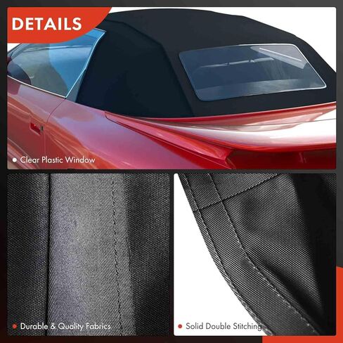A-Premium Black Convertible Soft Top with Clear Plastic Window Compatible with 1994-2002 Chevrolet Camaro Pontiac Firebird in Saudi Arabia