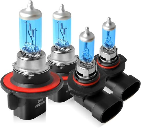 For Ford F150 F-150 (2004-2014) Combo H13/9008 High Low Dual Beam Headlight Bulbs + 9145/H10 Fog Light,4pcs Halogen Light Bulbs,5000K Car Replacement Bulb in Kuwait