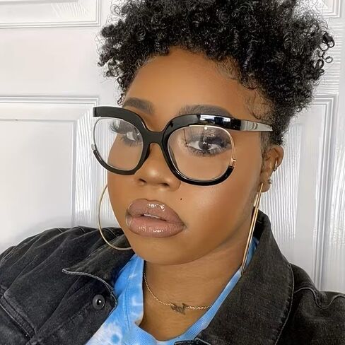 Fashionable Circular Eyewear Frames for Both Women Men, Unique Semi-Rimmed Glasses for Lenses, Black in Saudi Arabia