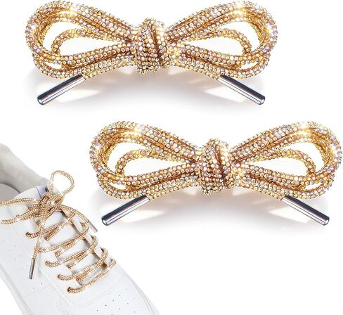 2pcs Rhinestone Shoe Laces Bling Glitter Shoe Lace Diamond Rope Shoes Strings For Sneakers Shoelaces in Saudi Arabia