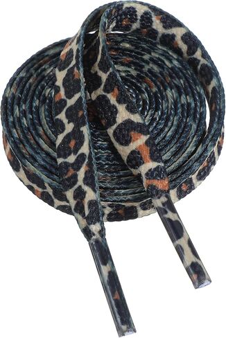 Leopard Print Shoelaces for Sneakers - 2 Pairs 120cm Fashionable Flat Shoe Laces, Cute Leopard Design for Casual Shoes Athletic Shoes in Saudi Arabia
