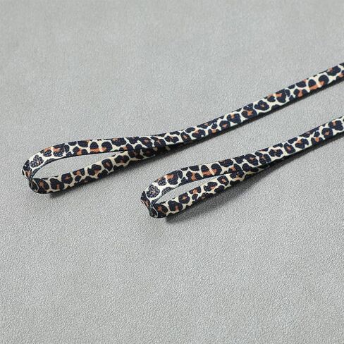 Leopard Print Shoelaces for Sneakers - 2 Pairs 120cm Fashionable Flat Shoe Laces, Cute Leopard Design for Casual Shoes Athletic Shoes in Saudi Arabia