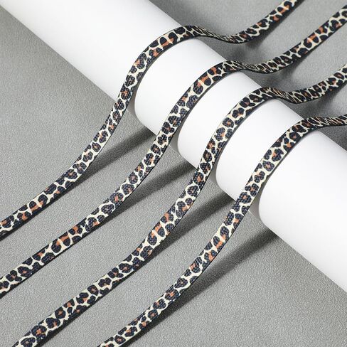 Leopard Print Shoelaces for Sneakers - 2 Pairs 120cm Fashionable Flat Shoe Laces, Cute Leopard Design for Casual Shoes Athletic Shoes in Saudi Arabia