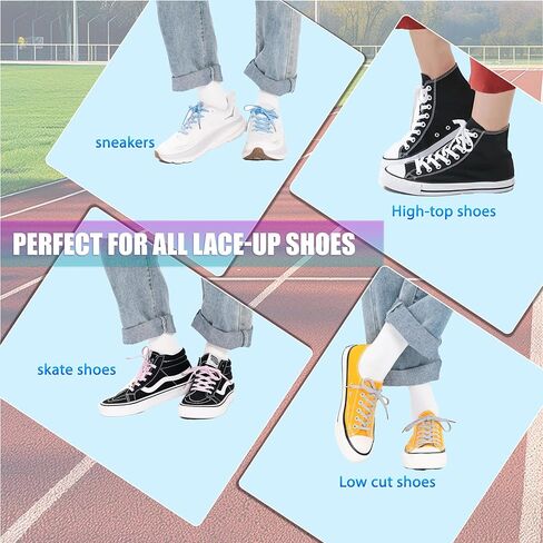 أربطة أحذية مرنة مسطحة - مقاسات متعددة للأحذية الرياضية والأحذية الكاجوال والأحذية طويلة الرقبة وجميع الأحذية ذات الأربطة in Kuwait