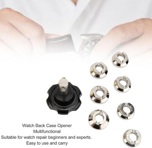 5539 Watch Case Opening Tool, Multifunctional Watch Back Case Opener Set with 7 Sizes for Watch Repair, Metal Watch Case Opener, Accurate Tool for Ideal Fit, Sturdy and in Saudi Arabia