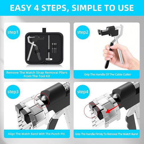 كماشة إزالة سوار الساعة المحمولة للأشرطة الفولاذية أداة لضبط طول سوار الساعة وإزالة وصلات الفولاذ المقاوم للصدأ المناسبة للإصلاح in Kuwait