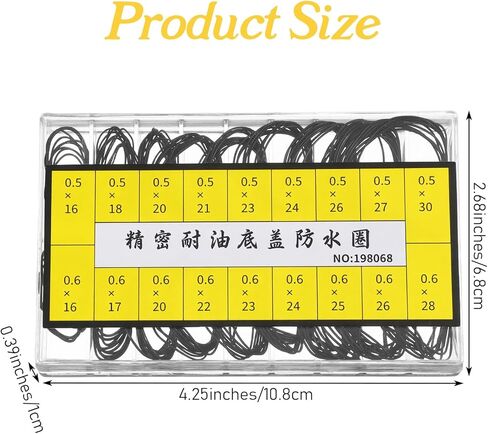 Hecila 210 pcs O-Ring Watch Gasket Rubber Seal 18 Size O Rings Watch Gasket Kit Assorted Watches Back Gaskets Replacement Rubber Seal Watches Sealing Rings for Wristwatch Repair in Saudi Arabia