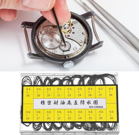 Hecila 210 pcs O-Ring Watch Gasket Rubber Seal 18 Size O Rings Watch Gasket Kit Assorted Watches Back Gaskets Replacement Rubber Seal Watches Sealing Rings for Wristwatch Repair in Saudi Arabia