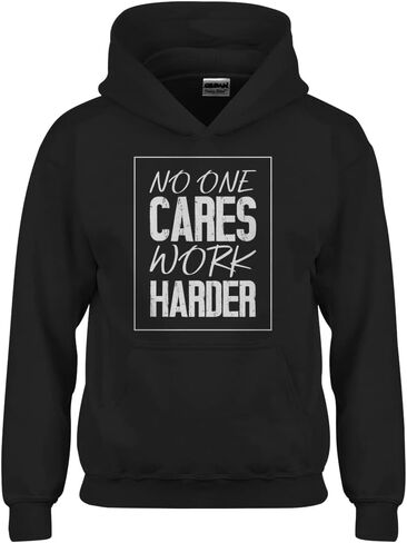 Indica Plateau No One Cares Work Harder Youth Unisex Hoodie in Saudi Arabia