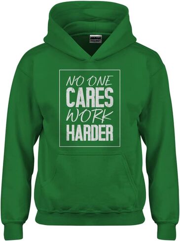 Indica Plateau No One Cares Work Harder Youth Unisex Hoodie in Saudi Arabia