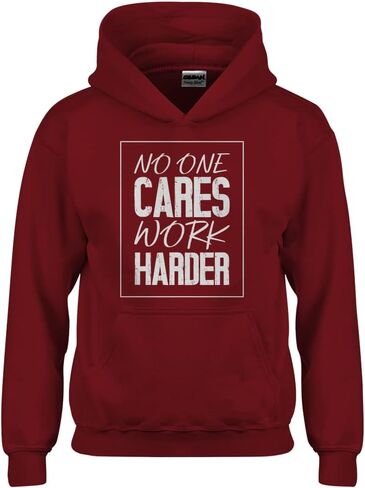 Indica Plateau No One Cares Work Harder Youth Unisex Hoodie in Saudi Arabia