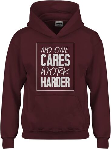 Indica Plateau No One Cares Work Harder Youth Unisex Hoodie in Saudi Arabia
