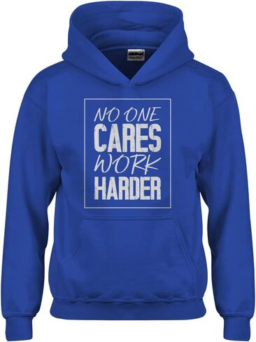 Indica Plateau No One Cares Work Harder Youth Unisex Hoodie in Saudi Arabia