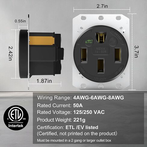 HBL9450A Straight Blade Device Receptacle, 50 amp car Charger Receptacle, RTP, Industrial Grade, 3-Pole 4-Wire Grounding, 50A 125/250V, 14-50R in Saudi Arabia