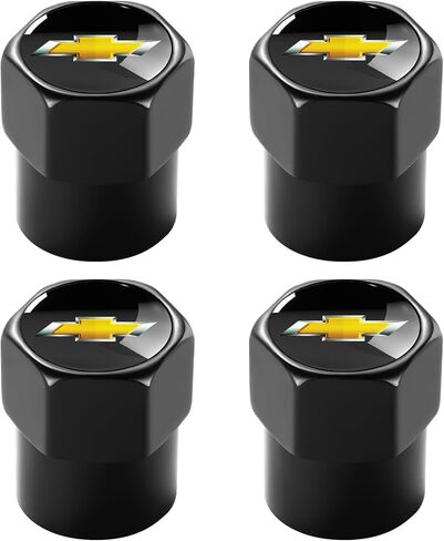 أغطية جذعية صمام الإطارات لأغطية هوائية لعجلة السيارة المعدنية من Nissan ملحقات أغطية جذعية صمام السيارات 4 عبوات باللون الأسود in Kuwait