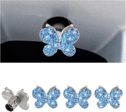4PCS Bling Car Tire Valve Stem Caps, Butterfly Rhinestone Vehicle Wheel Air Cover, Diamond Dustproof Automotive Stem Decor Accessories, Universal for SUVs Trucks Motorcycles (Purple) in Saudi Arabia