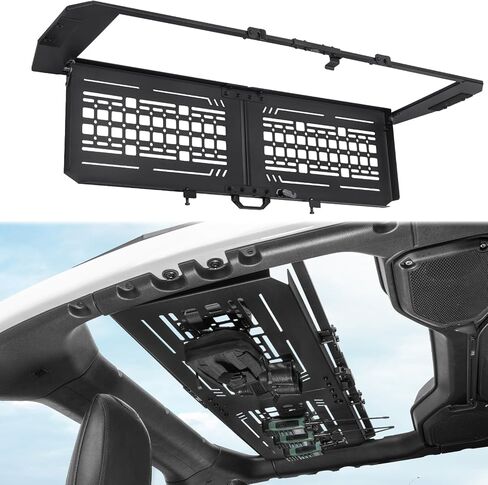 JOYTUTUS Rear Overhead Molle Panel Compatible with Wrangler 2018-2026 JLU 4-Door (Only for Hard Top), Wrangler Cargo Roof Rack Storage, No Drilling, Fold Down in Saudi Arabia