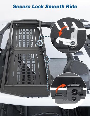 JOYTUTUS Rear Overhead Molle Panel Compatible with Wrangler 2018-2026 JLU 4-Door (Only for Hard Top), Wrangler Cargo Roof Rack Storage, No Drilling, Fold Down in Saudi Arabia