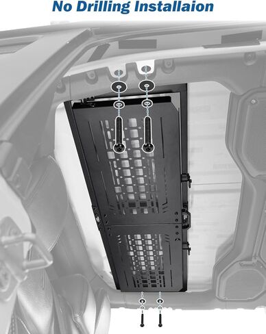 JOYTUTUS Rear Overhead Molle Panel Compatible with Wrangler 2018-2026 JLU 4-Door (Only for Hard Top), Wrangler Cargo Roof Rack Storage, No Drilling, Fold Down in Saudi Arabia