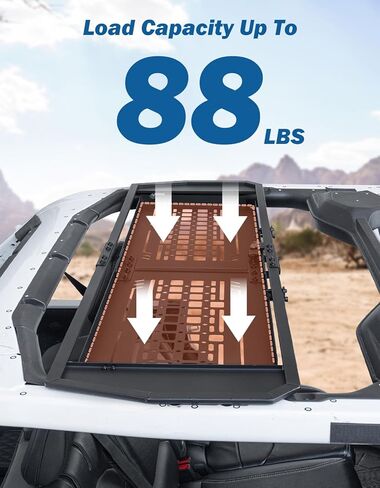 JOYTUTUS Rear Overhead Molle Panel Compatible with Wrangler 2018-2026 JLU 4-Door (Only for Hard Top), Wrangler Cargo Roof Rack Storage, No Drilling, Fold Down in Saudi Arabia