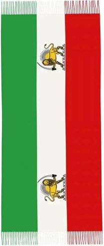 وشاح بعلم إيران من Sanfly للشتاء، وشاح بطانية دافئ ناعم وشتوي كبير وشاح طويل أوشحة شال إيرانية قابلة للعكس للنساء in Kuwait