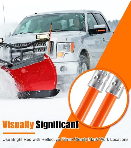 دليل شفرة محراث الثلج مقاس 27 بوصة 62265 مناسب لـ Blizzard Boss SNO-Way Western Meyer Polaris والعديد من الشاحنات الصغيرة SUV UTV ATV، برتقالي ساطع 3/4 بوصة سلك فولاذي سميك 304L وصلة من الفولاذ المقاوم للصدأ، مجموعتان in Saudi Arabia