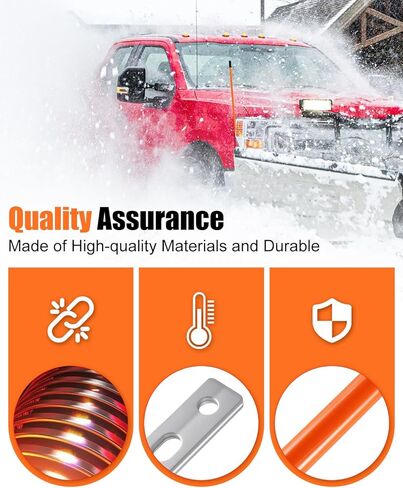 دليل شفرة محراث الثلج مقاس 27 بوصة 62265 مناسب لـ Blizzard Boss SNO-Way Western Meyer Polaris والعديد من الشاحنات الصغيرة SUV UTV ATV، برتقالي ساطع 3/4 بوصة سلك فولاذي سميك 304L وصلة من الفولاذ المقاوم للصدأ، مجموعتان in Saudi Arabia